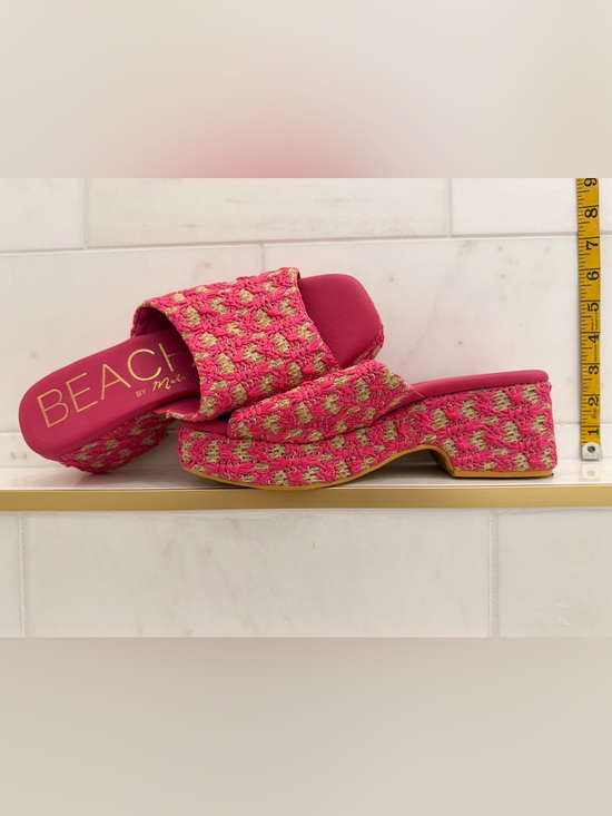 Beach By Matisse Shoes - BEACH by Matisse Pink Woven Platform Slide Sandals